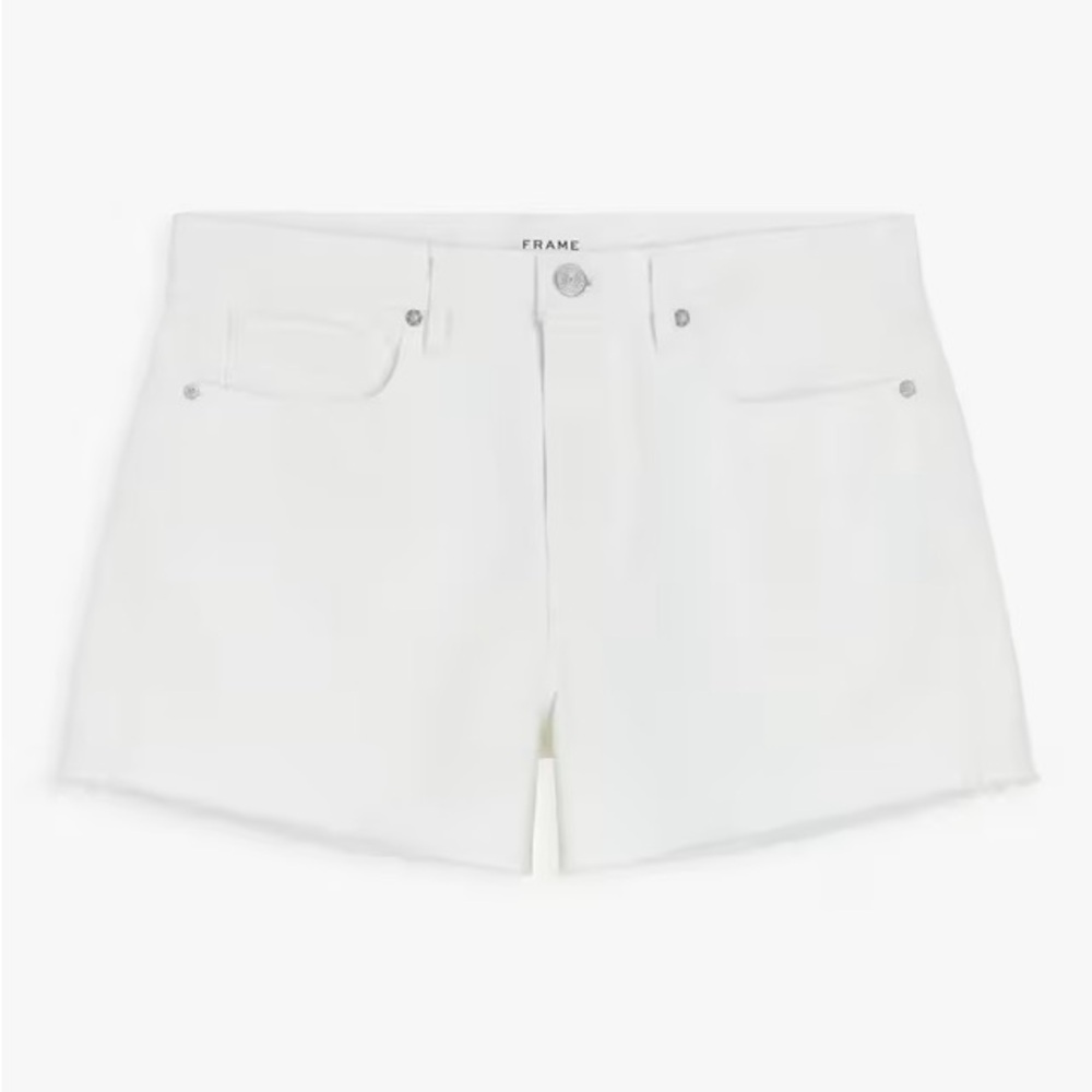FRAME
Le Brigette High Rise Denim Shorts, Blanc - Picture 6 of 6
